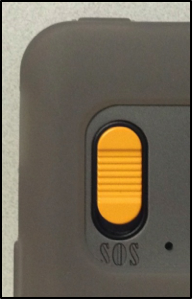 SOS-knop op de achterzijde van het toestel