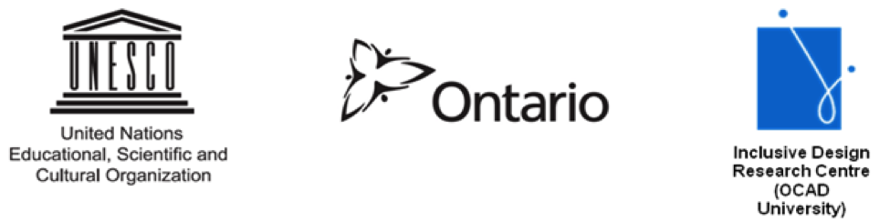 logos UNESCO, Regering van Ontario en OCAD universiteit