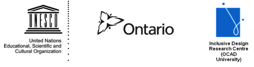 logos UNSECO, regering Ontario en OCAD universiteit