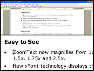 Screenshot vergroot beeld Zoomtext
