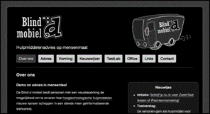 screenshot webpagina in wit op zwart